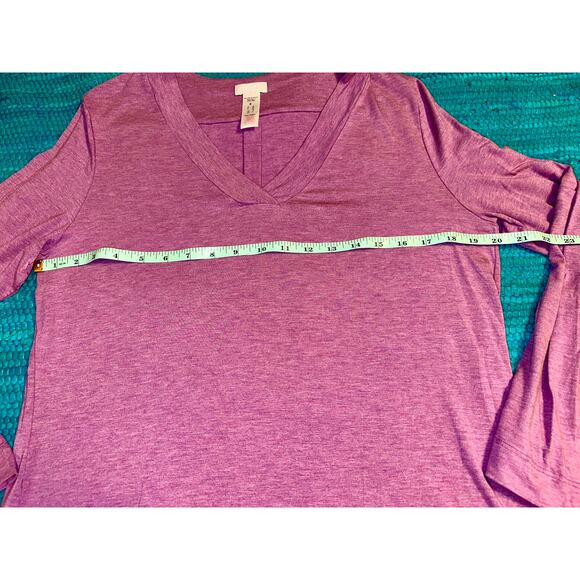 HANRO OF SWITZERLAND LAVENDER LONG SLEEVE TOP TUNIC S - Picture 4 of 7